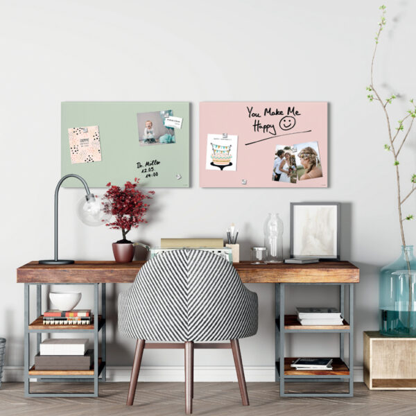 sigel glas-magneetbord artverum, rosé, (B)600 x (H)400 mm