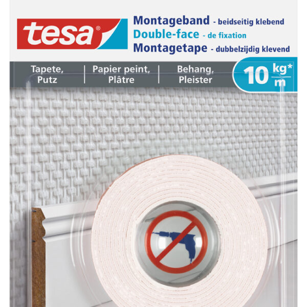 tesa Powerbond montagetape voor behang/pleisterwerk, 19 mm x 1,5 m