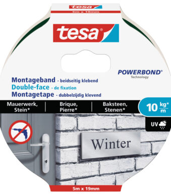 tesa Powerbond montagetape voor baksteen en steen, 19 mm x 5,0 m