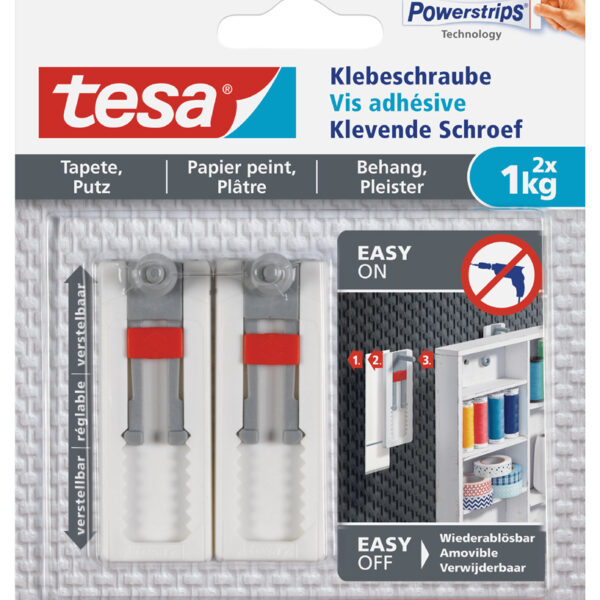 tesa Powerstrips klevende spijkers voor behang of pleisterwerk, wit