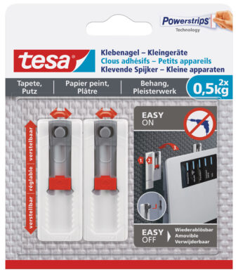 tesa Powerstrips plakspijker, voor behang en pleisterwerk, 0,5 kg
