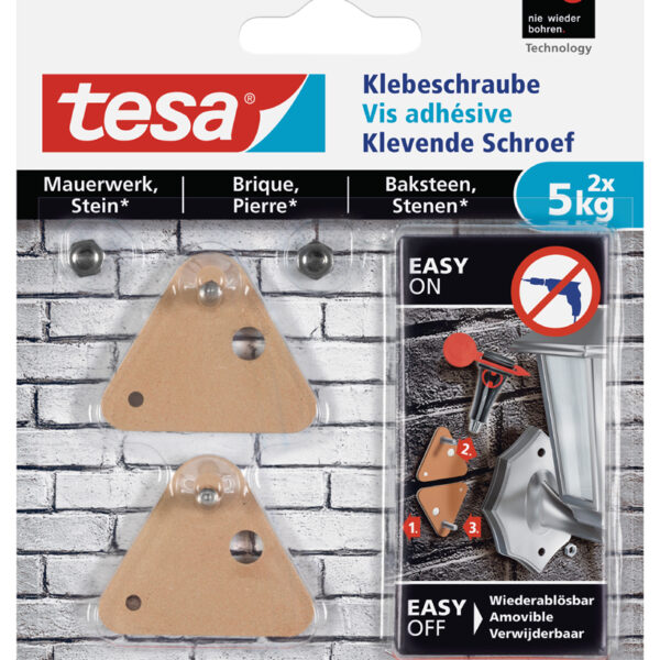 tesa plakschroeven voor muurwerk, driehoekig, 5,0 kg