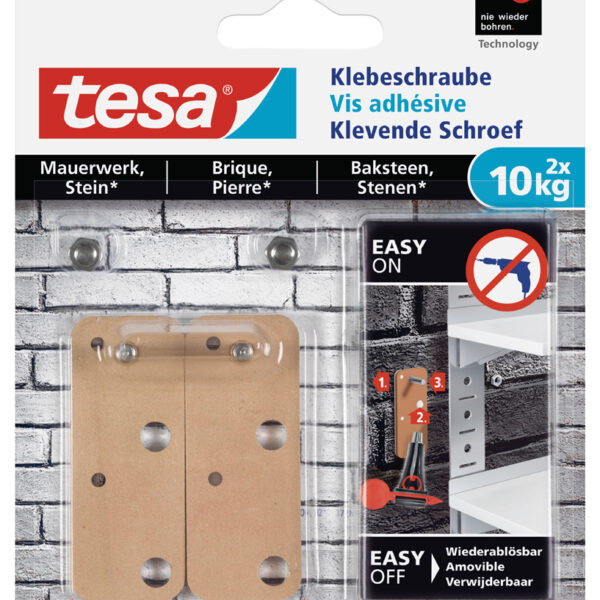 tesa klevende schroef voor baksteen en steen, rechthoekig, 10 kg