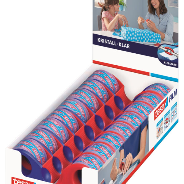tesa Mini afroller incl. tesa plakband helder, in toonbankdisplay