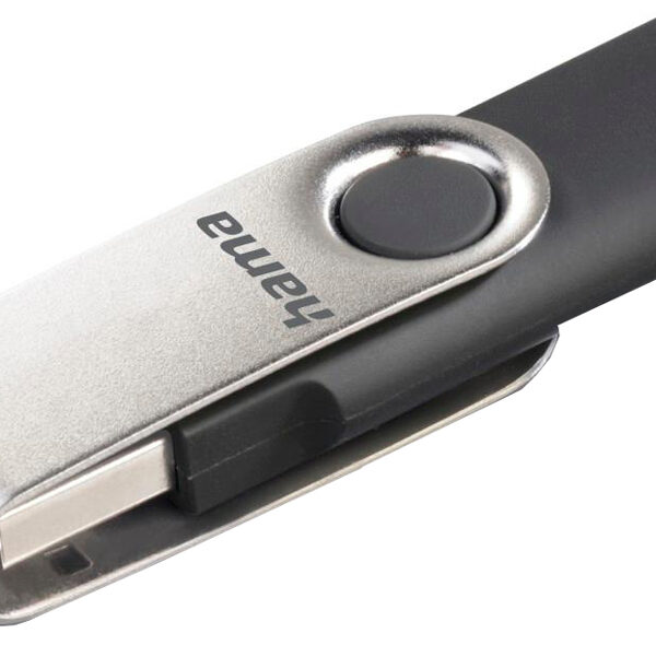 USB 2.0 draaistickmemorie, 8 GB, zwart/zilver