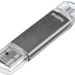 hama USB 2.0 USB-stick 'Laeta Twin', 16 GB, grijs
