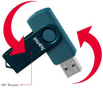 hama USB 3.0 USB-stick 'Rotate', 32 GB, petrolblauw