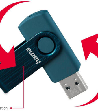 hama USB 3.0 USB-stick 'Rotate', 32 GB, petrolblauw