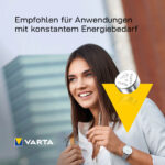 VARTA Zilver-oxide knoopcelbatterij/knoopbatterij horlogebatterij, V301 (SR43), 1,55 Volt, 115 mAh