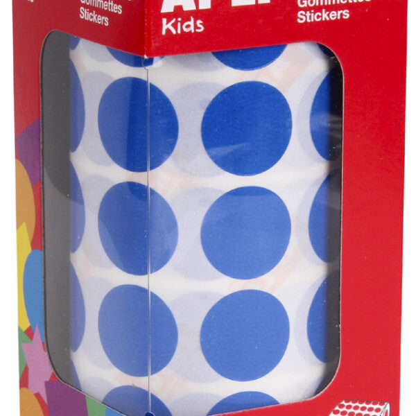 APLI Kinderetiketten Creatief 'Rond', op rol, blauw