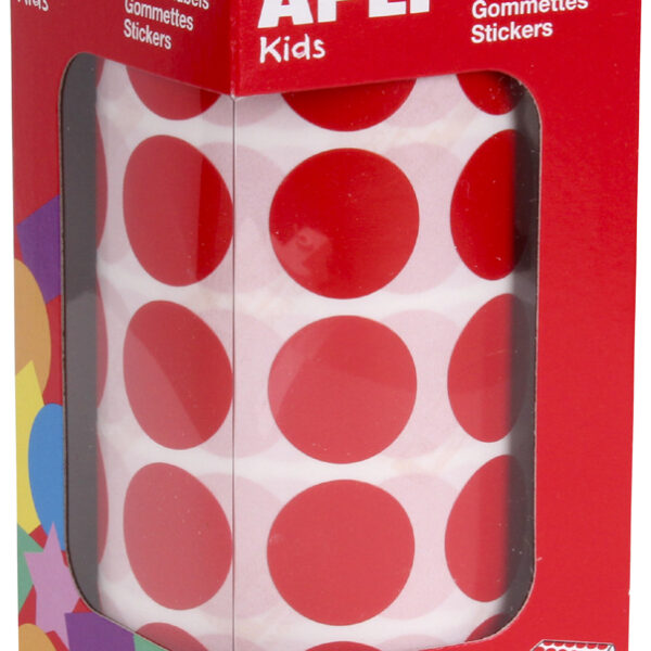 Creatieve stickers voor kinderen, rond, op rol, rood
