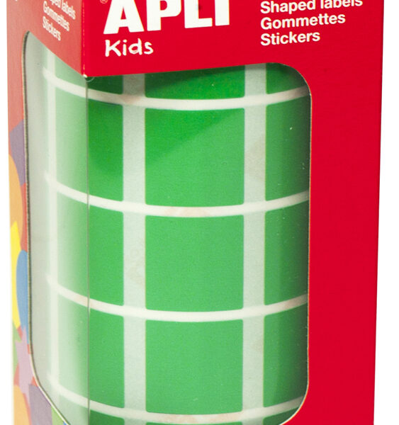 APLI Kids stickers Creative 'Quadraat', op rol, groen