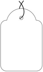 APLI hanglabel, maat: 13 x 20 mm, wit met witte polyester draad