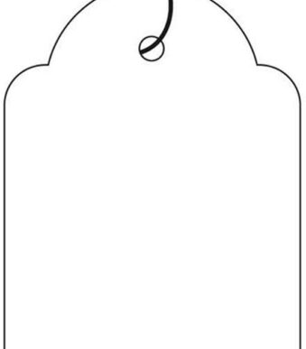 APLI hanglabel, maat: 13 x 20 mm, wit met witte polyester draad