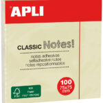 APLI zelfklevende memo's 'CLASSIC Notes!', 75 x 75 mm, geel