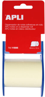 APLI zelfklevende memo's op rol, 10 m x 60 mm, geel