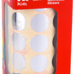 Zilveren ronde kinder-stickers op rol