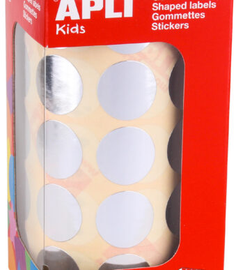 Zilveren ronde kinder-stickers op rol