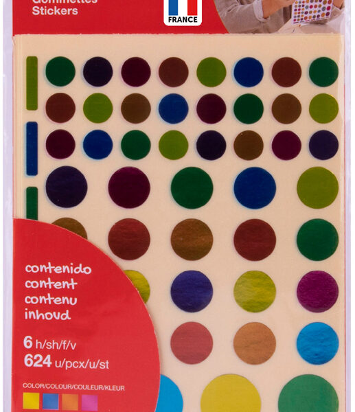 Apli Stickervellen Rond, Metallic Kleuren, Gevarieerd