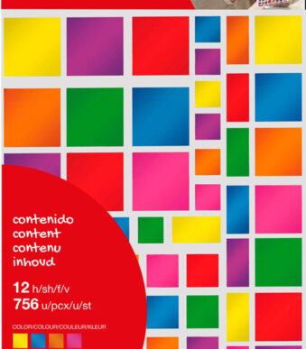 APLI kids stickers 'Quadraat', metallickleuren, kleuren assorti