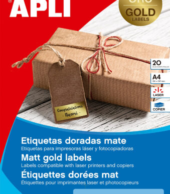 Etiketvellen in goudfolie, 38,1 x 21,2 mm