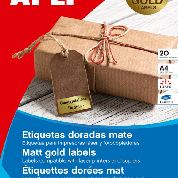 Etiketvellen in goudfolie, 38,1 x 21,2 mm