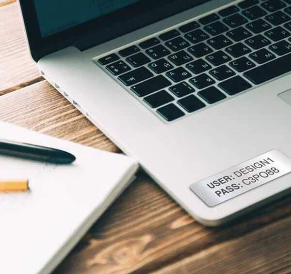 Zilveren naamlabels, 25,4 x 10 mm