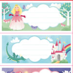 Prinsessenboeketiketten voor kinderen, 36 x 81 mm