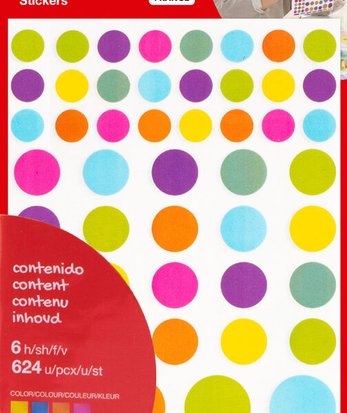 APLI kids stickers 'Rond', Pastellverven, kleuren assorti