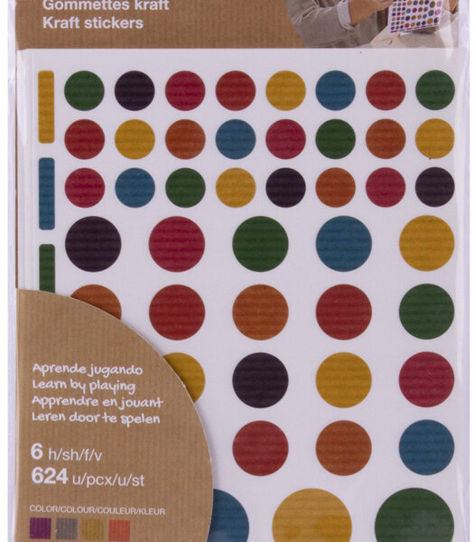 APLI kids stickers 'Rond', Naturkraft, kleinverpakking