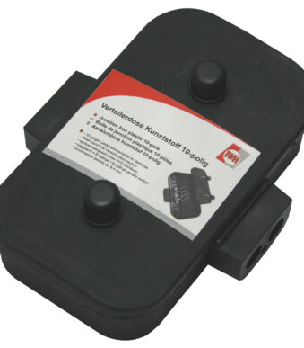 IWH verdelerdoos, kunststof, 10-polig, zwart