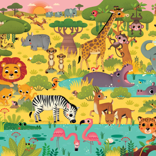 Kids observatiepuzzel 'De savanne', 60 stukjes