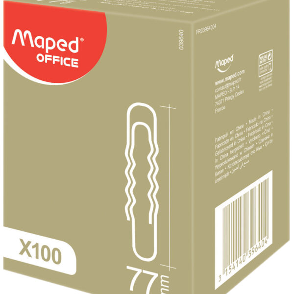Maped paperclips, vernikkeld, 77 mm, gegolfd