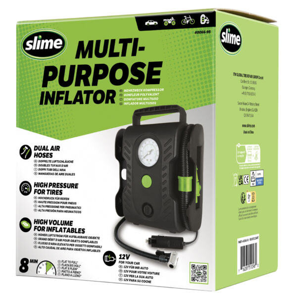 Slime Multi-Purpose bandencompressor, met manometer