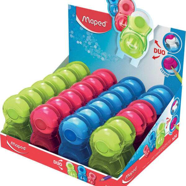 Maped vlakgum en puntenslijper combinatie Loopy Duo, 24 in display