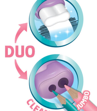 Maped vlakgum-puntenslijper combi Connect Duo PASTEL, 20 stuks in display