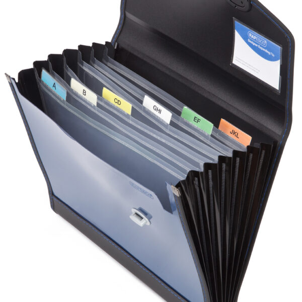 RAPESCO vakkenmap Designer, DIN A4+, 7 vakken, blauw