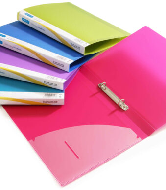 RAPESCO ringband, 15 mm, DIN A4, 2-rings mechaniek, kleuren assorti