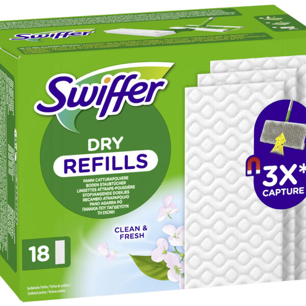 Swiffer droge-vloerwisdoeken met febrezegeur, 18 stuks