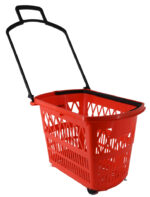 METO inkoopmand met draaggrepen, 28 liter, rood