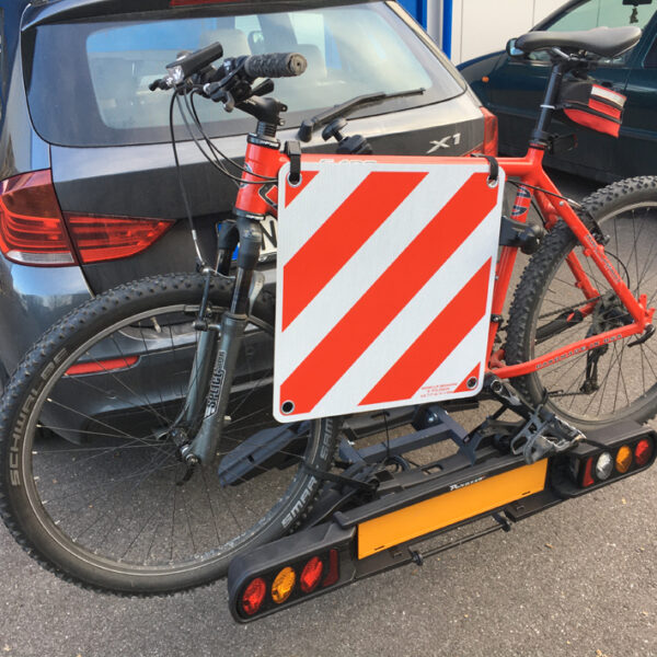 IWH waarschuwingsbord lange lading 2in1, 500 x 500 mm, wit / rood