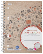 Landré geruit gerecycleerd schrijfblok A5+, 80 vellen