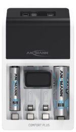 ANSMANN - Snellader Comfort Plus - Kleur: Wit/Zwart