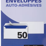 Oxford envelop Velin, 110x220 mm, wit, 80 g/m2, z. venster, zelfkl., 50 st.