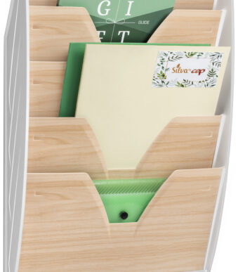 CEP - Wanddisplay Silva - A4 - 5 vakken - Wit/beuken