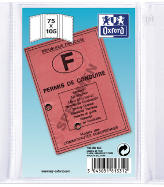 Oxford ID-kaarthoes, PVC, 3-vaks, 0,30 mm, formaat: 75 x 110 mm