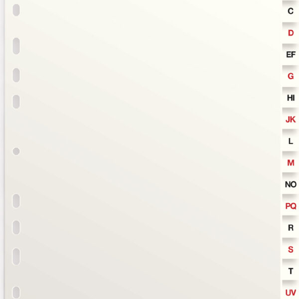 Oxford kartonnen tabbladen, A-Z, zonder ´ST´/´SCH´, A4, 18-delig