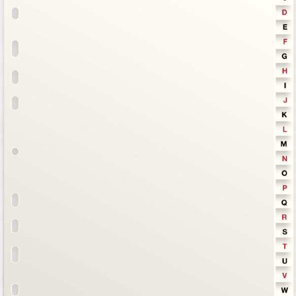 Oxford kartonnen tabbladen, A-Z, zonder ´ST´/´SCH´, A4, 26-delig