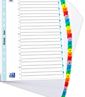 Oxford Mylarkartonnen tabbladen, A-Z, zonder ´ST´/´SCH´, 26-delig