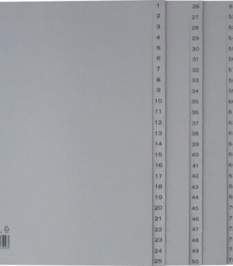 ELBA kunststof tabbladen, 1-100, DIN A4, grijs, 100-delig